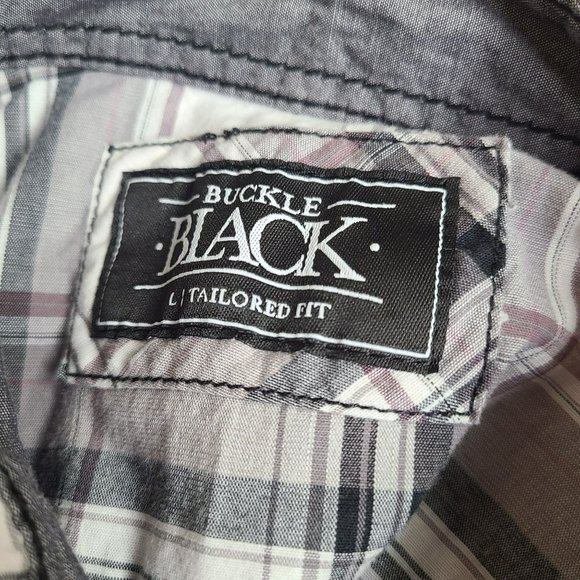 BKE Tailored Fit Long Sleeve Button Up Casual Western Shirt Mens LG Embroidered - Picture 10 of 10